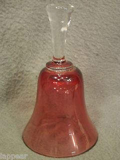Newly listed Vintage Red Cranberry & Clear Crystal Bell LOOK NICE