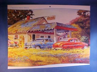 Ford,1949 1950 Mercury barn find junkyard Dale Klee art for EZ framing