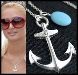 Anchor Pendant Charm Necklace Sterling Silver Plate Chain Nautical