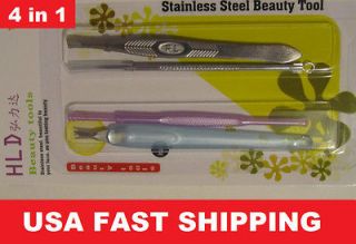 Extractor Remover Nail Art Cuticle Pusher Trimmer Eyebrow Tool