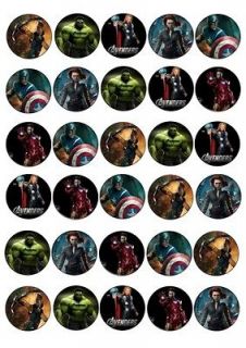 30 X THE AVENGERS ASSEMBLE SUPERHEROS MIXED IMAGES EDIBLE CUP CAKE
