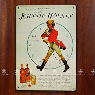Tin Sign Wall Decor Retro Metal Art Poster Johnnie Walker Whiskey