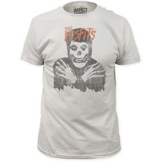 NEW The Misfits Vintage Faded Look Skull Band Logo Name Punk Adult T