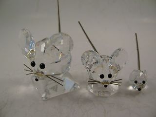 SWAROVSKI CRYSTAL 3 MOUSE MICE FAMILY WIRE TAILS & WHISKERS