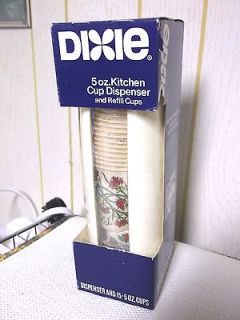 Vintage Wall Mount DIXIE CUP DISPENSER 5oz. Cups NOS 10 Tall Off