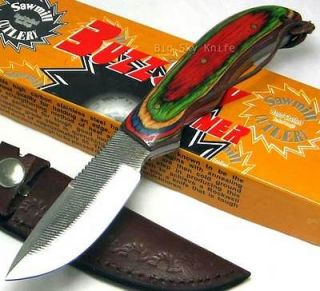 Sawmill Cutlery Buzz Saw Skinner Multicolored Wood Handle Fixed File