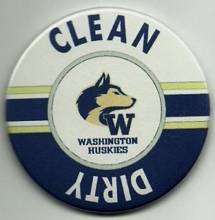 NCAA Washington Huskies Clean/Dirty Dishwasher Button Type Magnet