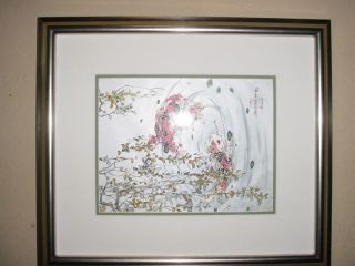 Original painting by Caroline Young Watercolor silk textured Mother of