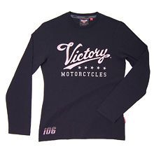 NEW VICTORY MOTORCYCLES WOMENS BLACK L/S TEE