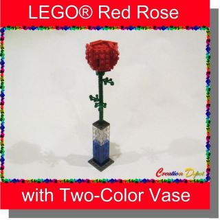 LEGO® Rose Flower Sculpture with Vase Valentine Day Love Anniversary