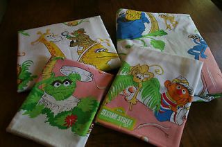 Vintage Sesame Street Muppets Bert & Ernie Twin Sheet Set 4pcs