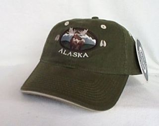 ALASKA* Fishing Hunting Moose Baseball Ball cap hat
