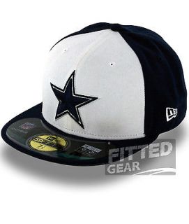 Dallas COWBOYS WHITE NAVY ON FIELD Sideline New Era 59Fifty NFL Fitted