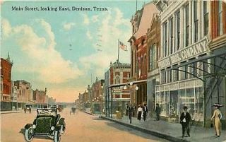TX DENISON MAI N STREET LOOKING EAST PERKINS BROS. COMPANY MAILED 1913