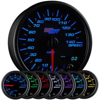 Color 3 3/4 In Dash Speedometer Gauge w Digital Display   GS C717