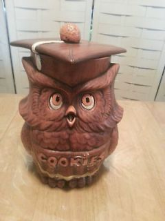 Big Ceramic Owl Cookie Jar~By Treasure Craft~Vintage