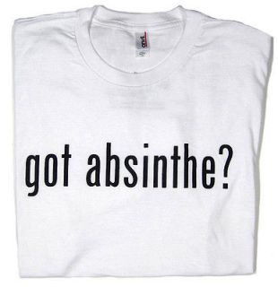 Got Absinthe? Mens White Alcohol T Shirt NEW sz L