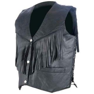 leather fringe vest in Clothing, 