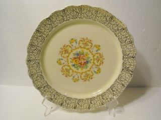 GEORGE BREAD BUTTER PLATE CANARYTONE LIDO GOLD FILIGREE FLORAL