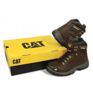 Caterpillar DIAGNOSTIC Safety Steel Toe Anti Scuff Cap Work Boots Oak