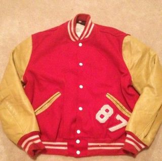Vintage DeLong 49ers Style Wool And Leather Varsity Jacket Mens 44