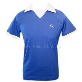 Bukta Vintage Blue Retro 70s 1970s Football Jersey Shirt George Best