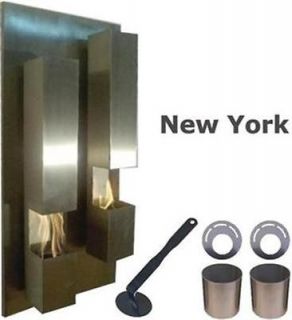 New Design Fireplace NEW YORK Bio Ethanol Gel Stainless Steel