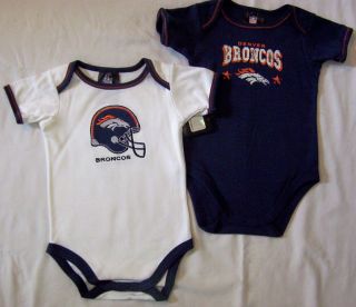 Denver Broncos Baby Infant One Piece Creeper 2 Pack NWT