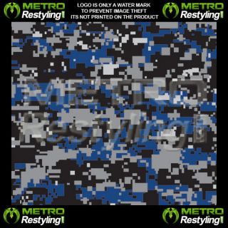Digital Blue Tiger Camouflage Vinyl Wrap Sheet 60x48