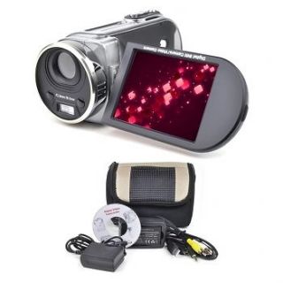 16MP Interpolated Digital Camcorder w 8x Digital Zoom, 3.0 LCD & Carr