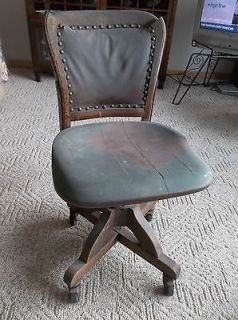 Milwaukee Wooden Swivel Office Chair Industrial Steampunk Parts
