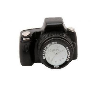 Novelty Black Digital SLR Camera Design, Miniature Desktop Mini Clock