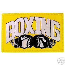 BOXING & BOXING GLOVES NOVELTY SLOGAN EMBROIDERED PATCH