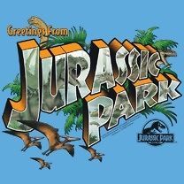 Jurassic Park Movie Greetings from Jurassic Park Postcard Tee Shirt