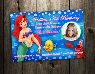 Mermaid BIRTHDAY PARTY INVITATION princess CARD CUSTOM INVITE   A1