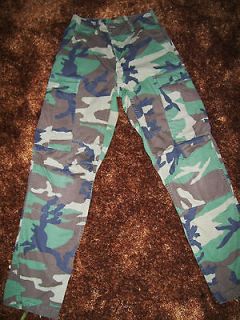 ARMY MILITARY ISSUED WOODLAND CAMOUFLAGE COMBAT CARGO PANTS XSMALL/REG