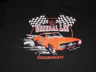 DUKES OF HAZZARD official THE GENERAL LEE T SHIRT. BLACK S/S ADULT