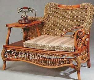 Rattan Bentwood Victorian Telephone Chair
