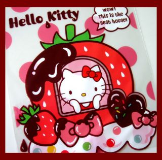 Hello kitty strawberry chocolate dessert candy transpartent gift bag