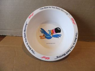 Old Vintage Antique kelloggs Cereal Bowl Toucan Sam Plastic 1995 #9
