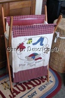 Folding Vintage Style LAUNDRY HAMPER Drop Drawers Here