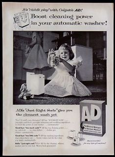 Vintage 1956 AD Advanced Detergent Clothes Laundry Soap Magazine Ad
