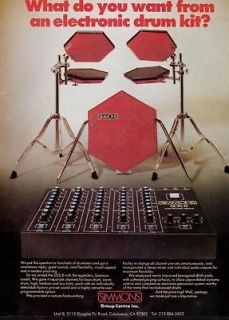 1984 SIMMONS SDS8 ELECTRONIC DRUMS PRINT AD