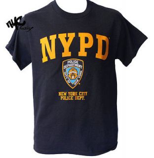 NYPD NAVY BLUE YELLOW LOGO BADGE NEW YORK POLICE DEPARTMENT T SHIRT