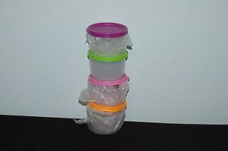 TUPPERWARE 4pc SNACK CUP SET 4oz multi holiday red purple lime ligth