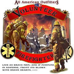 Firefighter T Shirt Brave Men Volunteer Fire Fighter Tee Fireman