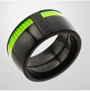 DIESEL BLACK AND GREEN X  RAY RING DX0316 Sz .9