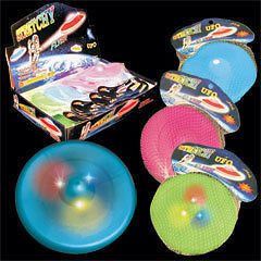 STRETCHY LED FRISBEE LIGHT UP FLYING NIGHT BEACH CAMPING FUN CONCERT