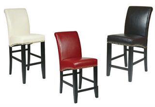 30 Inch H Eco Leather Parsons Bistro Pub Stools Armless Breakfast