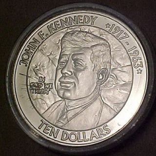 Liberia 10 Dollars 2003 Gem Proof President John F. Kennedy in Capsule
